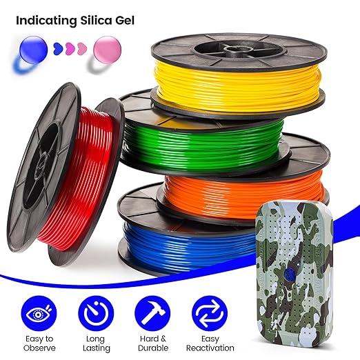 3 Packs Gun Safe Dehumidifier 40 Gram Reusable Indicating Silica Gel Desiccant Canister- Camouflage Rechargeable Humidity Moisture Absorbs for Car Closet Cabinet Storage Box