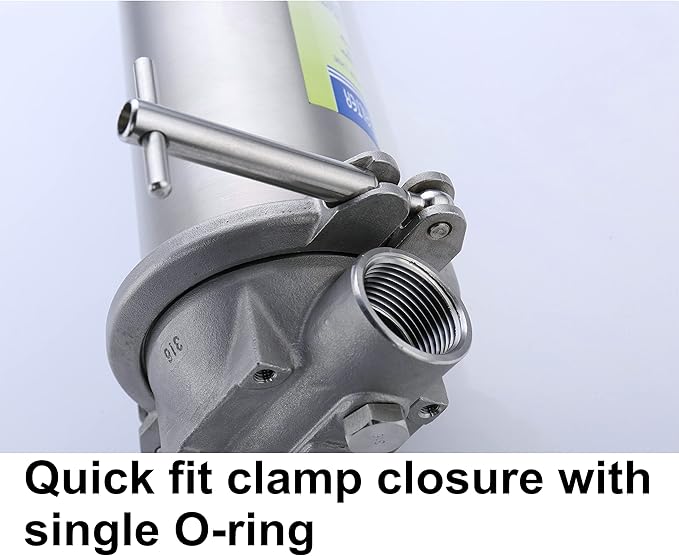 Amwater 304 Stainless Steel Filter Housing for Filter Cartridge, Water Filter Housing for Whole House Water Purification of Stainless Steel 304 (10" C Housing-1 NPT)