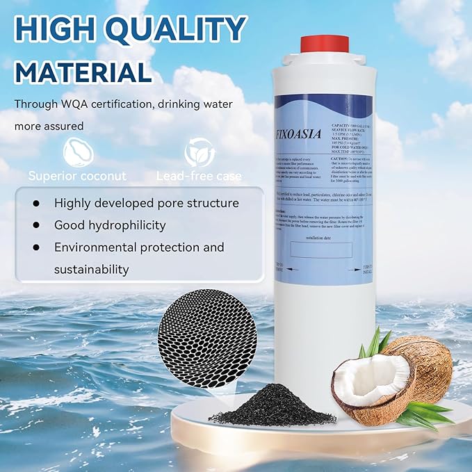 2 Pack Compatible with Elkay 5130OC Series EWF3000 WaterSentry System Filter Replacement,Compatible with Ezh20 Bottle Filling Station,Compatible with ERF750,51299C,Height 11.61",3000 Gallon,No Chip