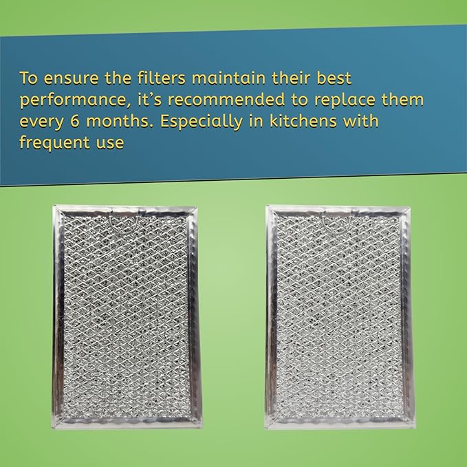 2Pcs Microwave Aluminum Grease Filter Replacement Fit for JVM6175EK5ES JVM6172SK5SS JVM6175SK5SS JVM6175YK5FS Oven Grease Filters Parts Silver