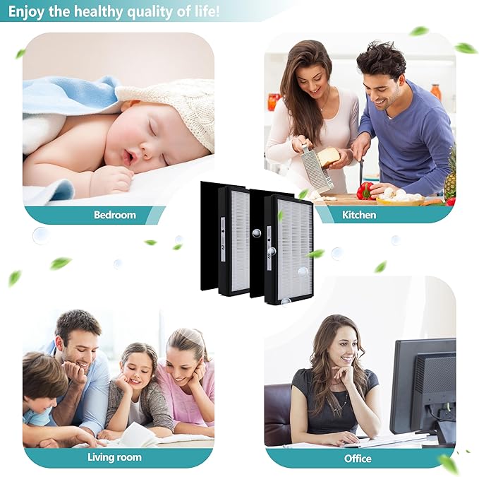 Replacement HEPA A2 Size Filter, Compatible with Filtrete Room Air Purifier Devices FAP-C02-A2, FAP-C03-A2, FAP-T03-A2, Part #1150101, 2 Pack