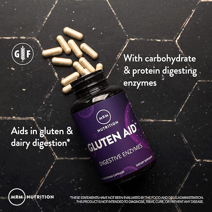 MRM Nutrition Gluten-Aid™ | Digestive enzymes | Gluten + Dairy Digestion | BIOCORE DPP-IV® | Gluten-Free | 60 Servings