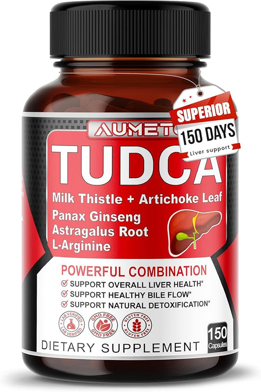 TUDCA Supplement (Tauroursodeoxycholic Acid) with Milk Thistle, Artichoke, Panax Ginseng, Astragalus - Bile Flow & Digestion Support (150 Count (Pack of 1))