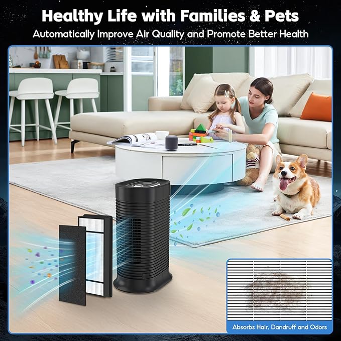4*HEPA Filters+8*Carbon Filter, Compatible with Honeywell H Filter, True H13 HEPA Replacement Filters H Compatible with HRF-H1 HRF-H2, Fits Model HPA050, HPA150, HPA060, HPA160, HHT055, HHT155
