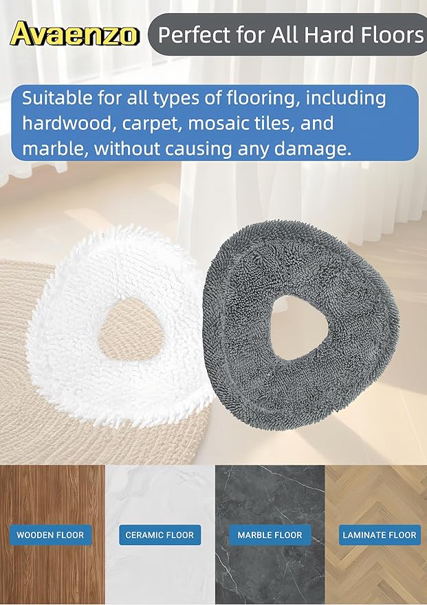 8 Pack Replacement Mop Pads Compatible with Narwal Freo X Z Ultra Z10 Freo Pro J3 J4 YJCC012 YJCC015 Microfiber Resuable Mop Cloth Robot Vacuum Cleaner Accessories, White and Grey