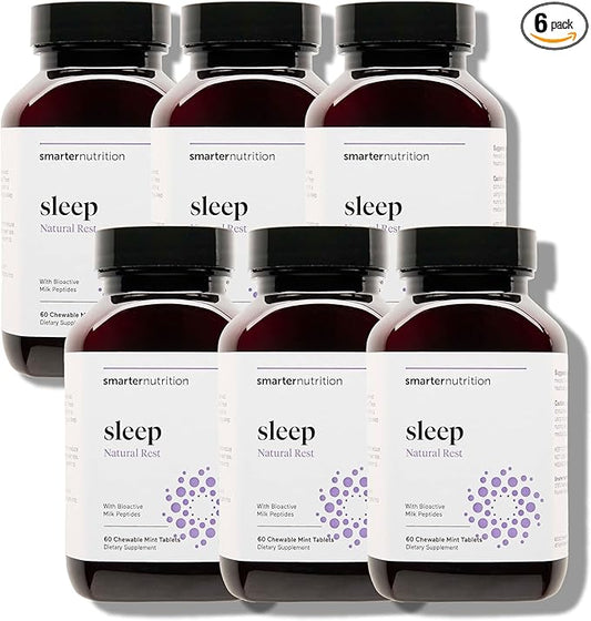 Smarter Nutrition Smarter Sleep Melatonin Dissolvable Tablets 4.5mg + Natural Clinically Proven Lactium® - Sleep & Stress Support - Mint Flavor Melatonin Tablets - Non-GMO-360 Count[180-Day Supply]