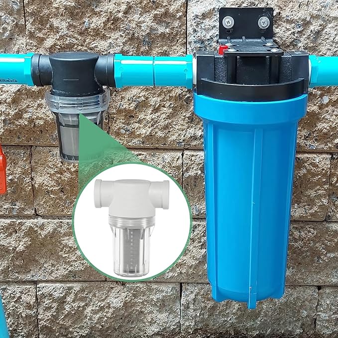 3-Pack Water Pump Strainer with 100 Mesh Stainless Steel Filter Screen, 3/4" Inch Female NPT in-line Strainer for Garden Hose Outdoor RV Water Tank Pressure Washer [White]