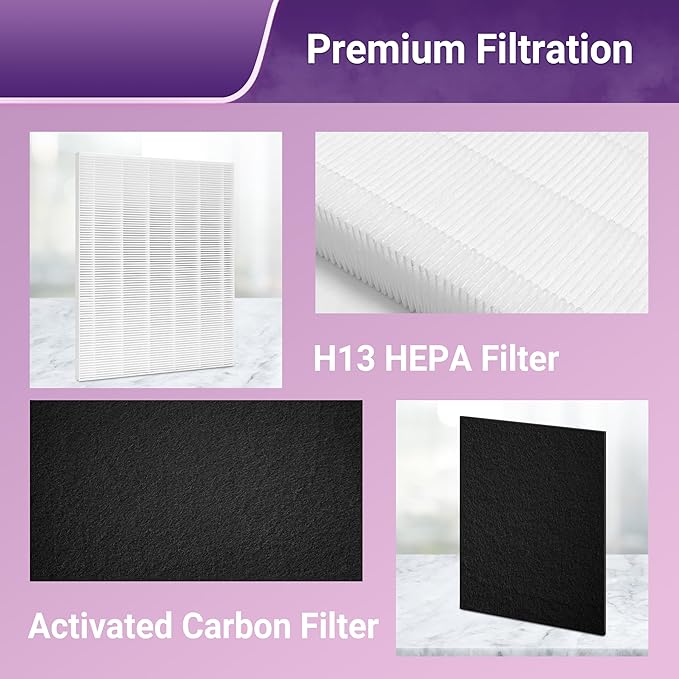 D360 Replacement Filter D3 for Winix D360 Air Purifier,Item Number 1712-0101-02. 2 True HEPA(H13) Filter + 8 Carbon pre-filters