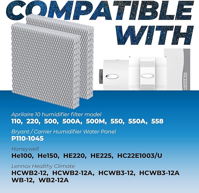 10 Replacement Water Panel Filter for Aprilaire Whole House Humidifier Pad Filters Models 110, 220, 500, 500A, 500M, 550, 550A, 558 Humidifier Replacement Wicks Filter,Furnace Humidifier Filter