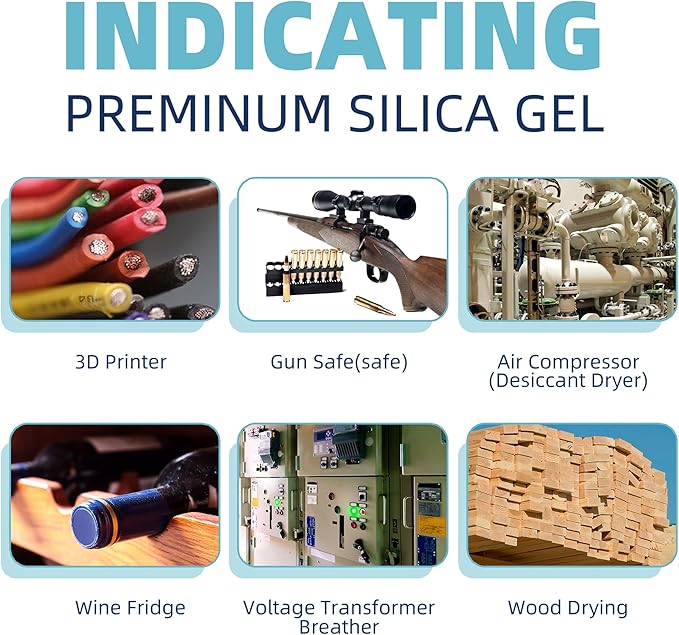 2lbs Premium Orange Silica Gel Desiccant Beads(Industry Standard 2-4 mm) - Rechargeable & Indicating Silica Gel Beads