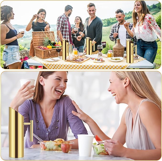 3 Pack 53oz/1.5l Stainless Steel Water Pitcher Modern Metal Pitcher with Ice Guard Gold Carafe Drink with Handle or Iced Hot Drink Tea Juice Coffee Beer