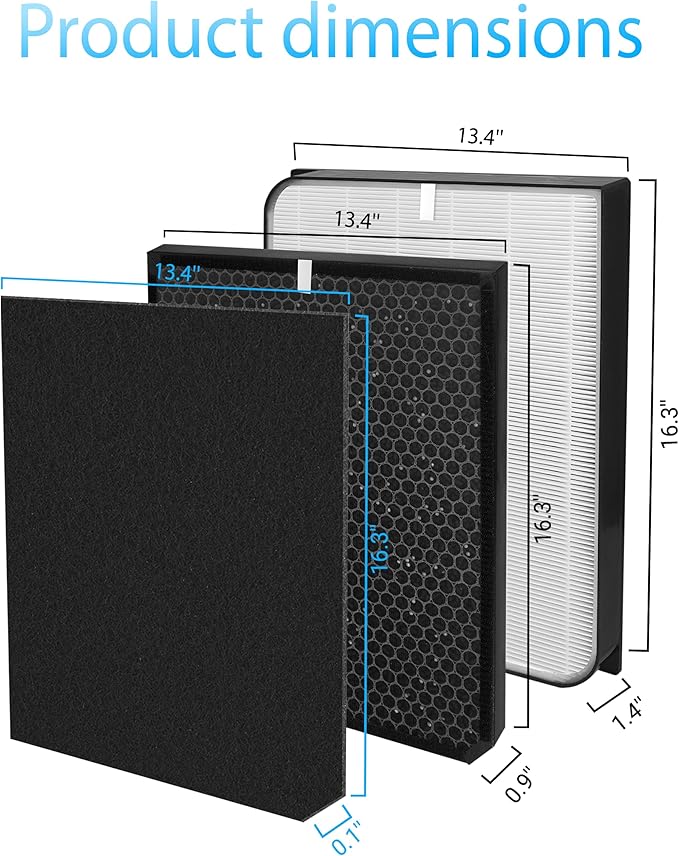 3000 Replacement Filter Compatible with AD3000 / 3000M / 3000Pro Air Purifiers (for Air Doctor 3000 Series) – Includes 1 Main Filter, 2 Activated Carbon Filters, and 4 Pre-Filters,7-Pack