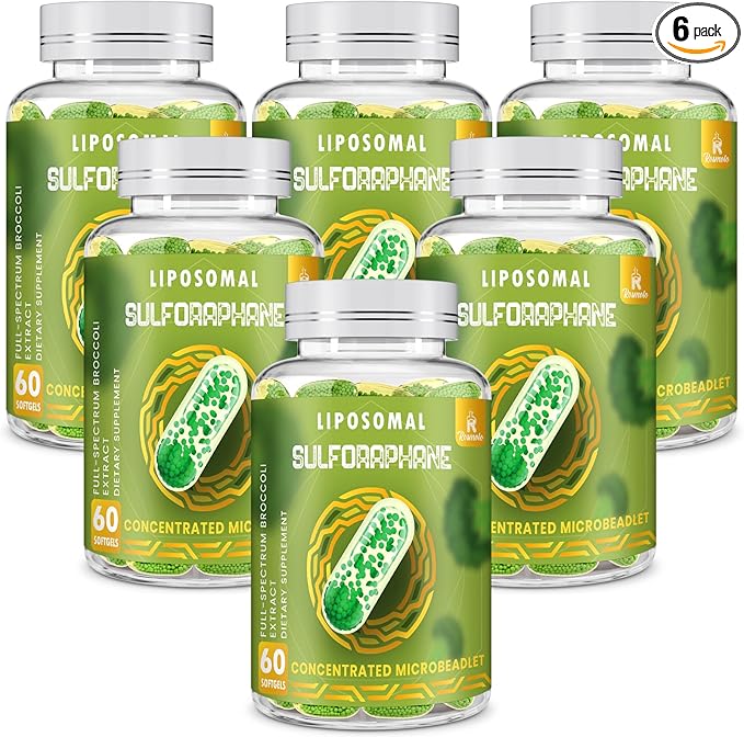800 MG Liposomal Sulforaphane, Powerful Dual-Delivery for Maximum Absorption & Potency, Full-Spectrum Broccoli Extract, Antioxidant & Liver Supplement, 360 Softgels