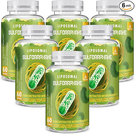 800 MG Liposomal Sulforaphane, Powerful Dual-Delivery for Maximum Absorption & Potency, Full-Spectrum Broccoli Extract, Antioxidant & Liver Supplement, 360 Softgels