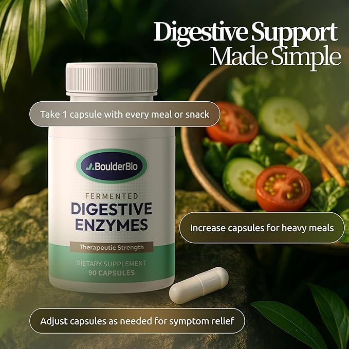 Digestive Enzymes | 40,000 USP Lipase - Prescription Strength Pancreatic Enzyme Replacement Formula for Fat Digestion, Gut Health & Nutrient Absorption - Fermented, Vegan, High Potency
