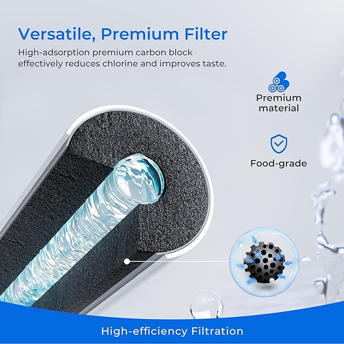 Waterdrop EDR1RXD1 Replacement for Everydrop® Filter 1, Whirlpool® W10295370A, EDR1RXD1B, P8RFWB2L, P4RFWB, WD-F38, Kenmore® 46-9081, 46-9930 Refrigerator Water Filter, 2 Pack