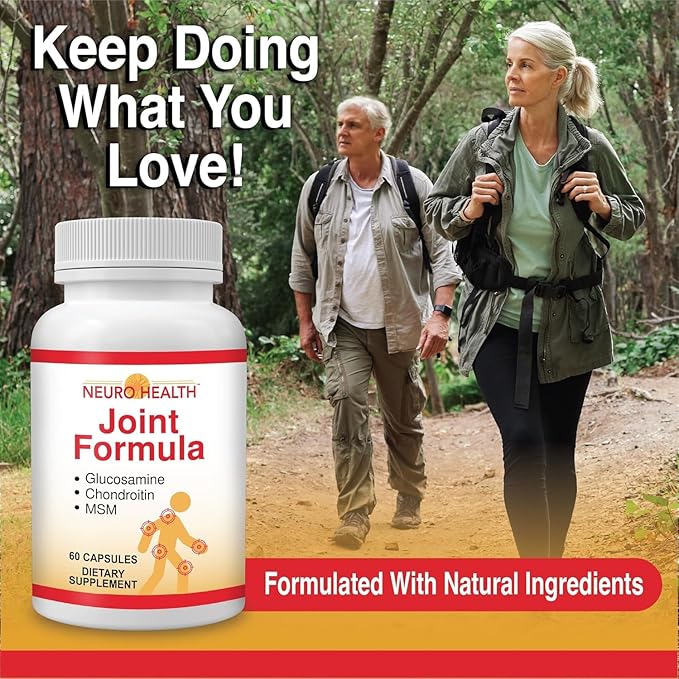 Joint Formula with Glucosamine, Chondroitin and MSM, 60 Capsules (1 Bottle) Turmeric/Joint Support Supplement for Bones, Back, Knees, Hands/Used for Cartilage & Joint Support