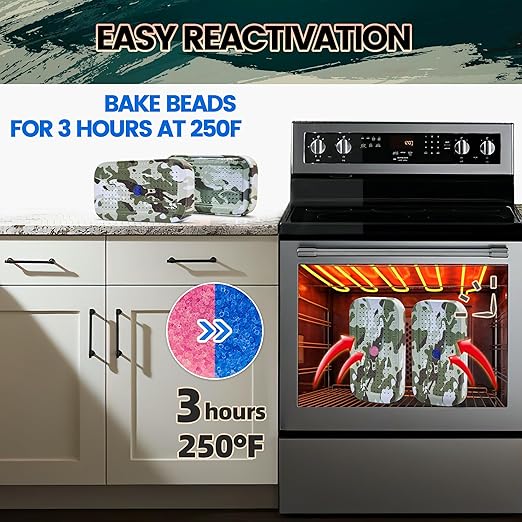 3 Packs Gun Safe Dehumidifier 40 Gram Reusable Indicating Silica Gel Desiccant Canister- Camouflage Rechargeable Humidity Moisture Absorbs for Car Closet Cabinet Storage Box