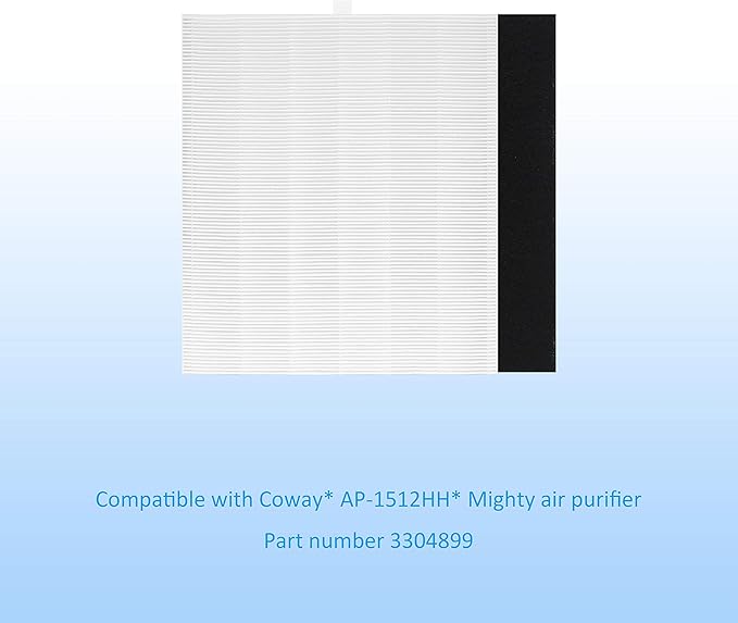 AP-1512HH True HEPA Replacement filter, Compatible with Coway Airmega AP-1512HH, AP-1512HH-FP, AP-1518R, AP-1519P, Item NO #3304899 (2 HEPA Filters + 4 Odor Pre-filters)
