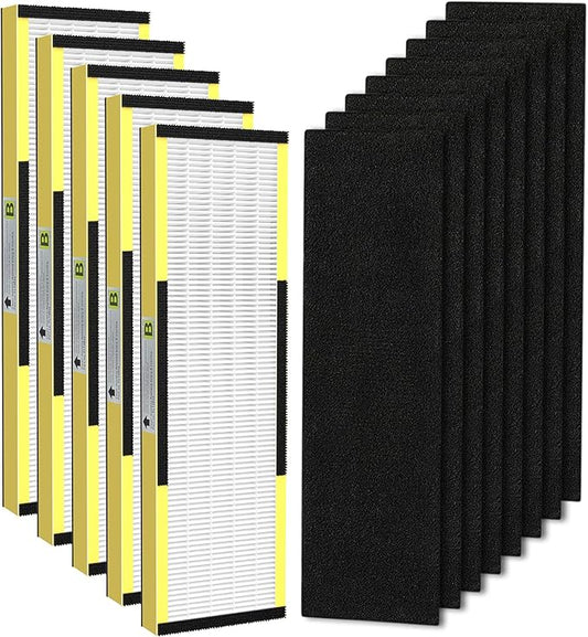 5 Pack FLT4825 HEPA Filter B Replacement with Activated Carbon Pre-Filters Compatible with Guardian Air Purifier AC4825 AC4300 AC4800 AC4900 AC4850