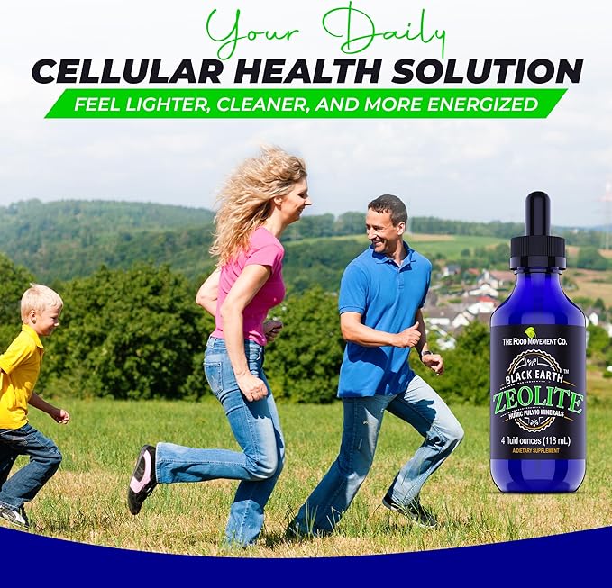 Black Earth Zeolite with Humic Fulvic Acids Trace Minerals for Adults and Kids for Detox, Gut Health and Immune Support - Twinpack 4 Fl Oz Bottles (8 fl oz)