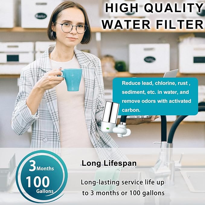 Faucet Water Filter Replacement for Brita®Faucet Filter，Brita® FR-200, FF-100， Replacement Filter-3 piece,silvery。 (7027 3 pack silvery)