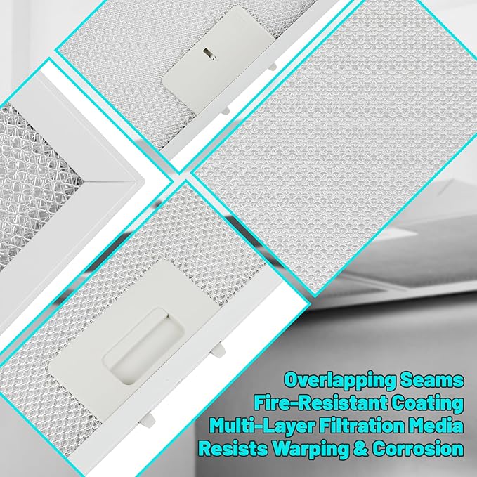 2 PCS WB02X27207 Range Vent Hood Grease Filter Replacement for GE Model JVX5300BJ1TS JVX5300EJ2ES JVX5305DJ2WW, Replaces 4463981 AP6039217 PS11771771 EAP11771771, 13.75"L × 13.75"W × 0.35"Th