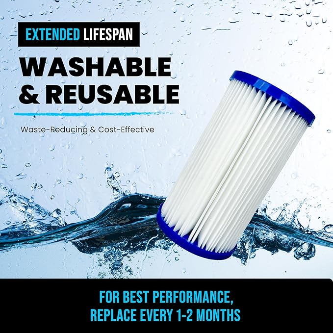 Cold Plunge Water Filter Cartridges, 20 Micron Sediment Filters, 5” Universal Fit (2.5” x 5”), Compatible with Cold Plunge Chillers & Whole Home Systems, Pack of 6