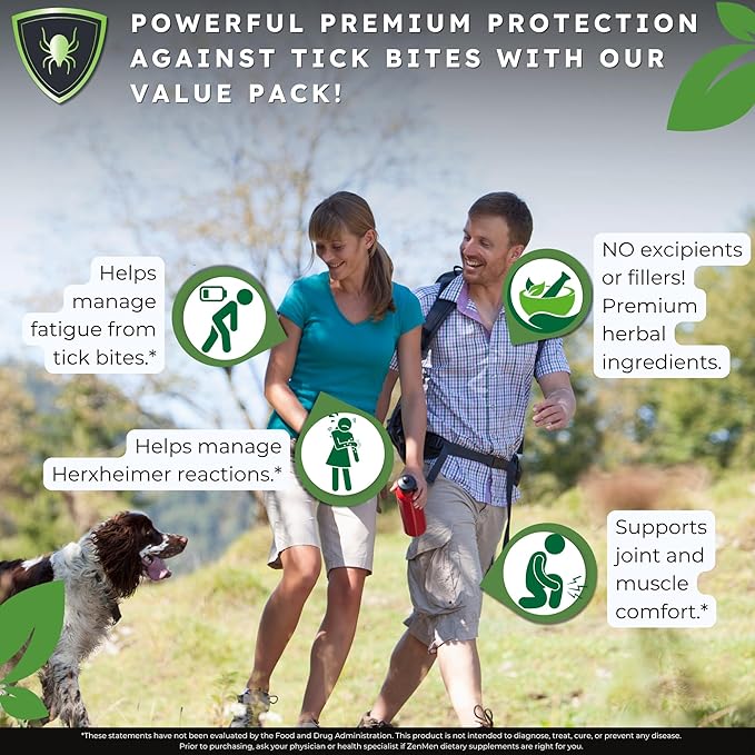 Zenmen Daily Tick Guard - Supports Your Defenses Before Outdoors Exposure - Tick Immune Support 3 Bottles
