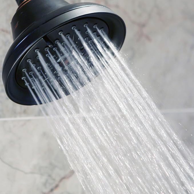 Massage Shower Head With Mist - High Pressure Boosting, Multi-Function, Massaging Rainfall Showerhead For Low Flow Showers & Adjustable Water Saving Nozzle, 2.5 GPM - Oil-Rubbed Bronze