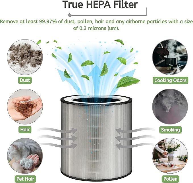 Nispira C610 Replacement Filter Z for Winix C610 Air Purifier 1712-0121-00 H13 Grade True HEPA with Activated Carbon, 2 Packs