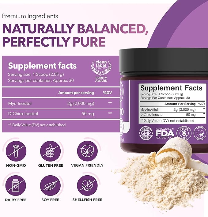 Intimate Rose Inositol Supplement for Women Powder - Myo-inositol & D-Chiro Inositol Powder - Hormonal Balance & Healthy Ovarian Function Support for Women - Ideal 40:1 Ratio - Made in USA