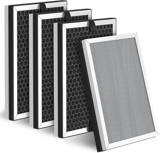 JF260 Replacement Filter Compatible with JF260 Air Purifier, 3-in-1 Pre-Filter, HEPA, Activated Carbon Filtration System - 4 Pack