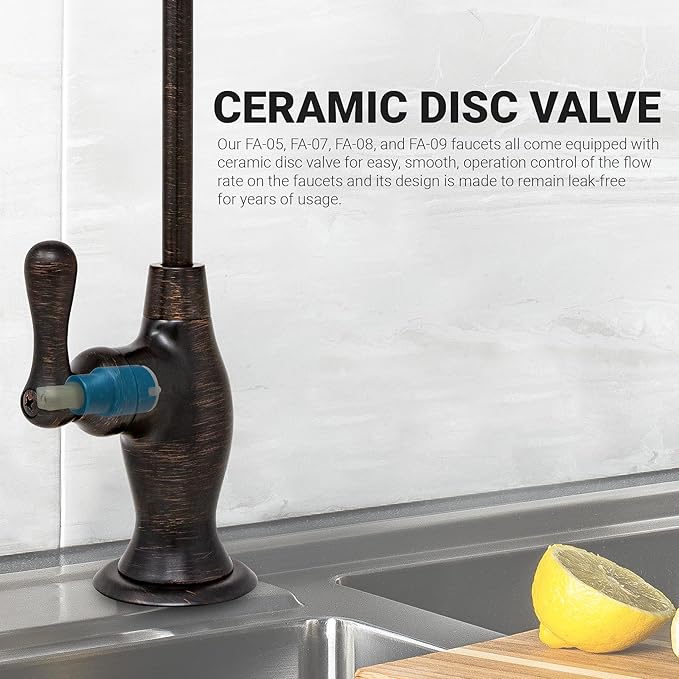 Non-airgap RO Faucet Reverse Osmosis Drinking Water Filtration System Water Dispenser Spout (Venetian Bronze). Vase Style with Faucet Wrench. NSF Certified.