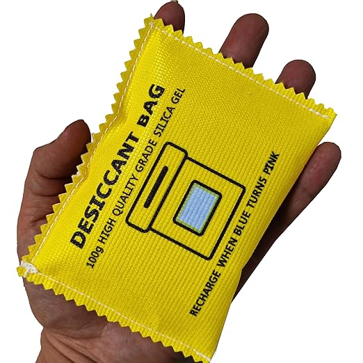 100g Rechargeable Desiccant Silica Gel Beads Pack Lab Desiccants Bag Rechargeable Moisture Absorbing for Storage Bins and Totes(6pack)