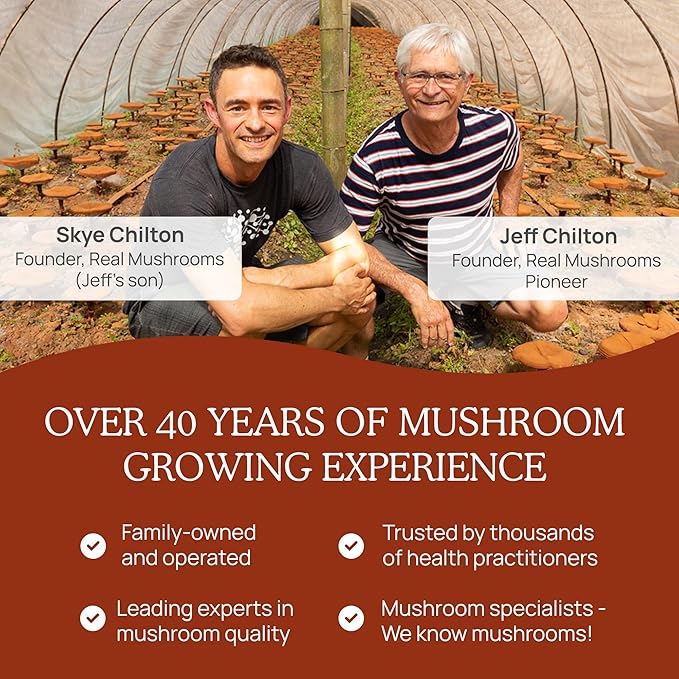 Real Mushrooms Reishi Mushroom Powder - Handpicked Organic Mushroom Extracts - Red Reishi for Tranquil Daily Wellness with Verified Beta Glucans Vegan, Non-GMO, No Grain Fillers, 100 Servings
