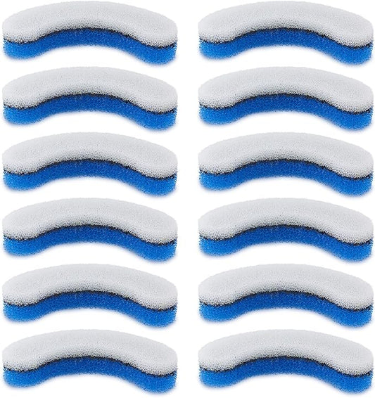 PetStandard Replacement Premium Water Filter for NPET WF050 Transparent Water Fountain. Arc-Shaped, Washable Pet Fountain filters with Triple Filtration System, Pack of 12