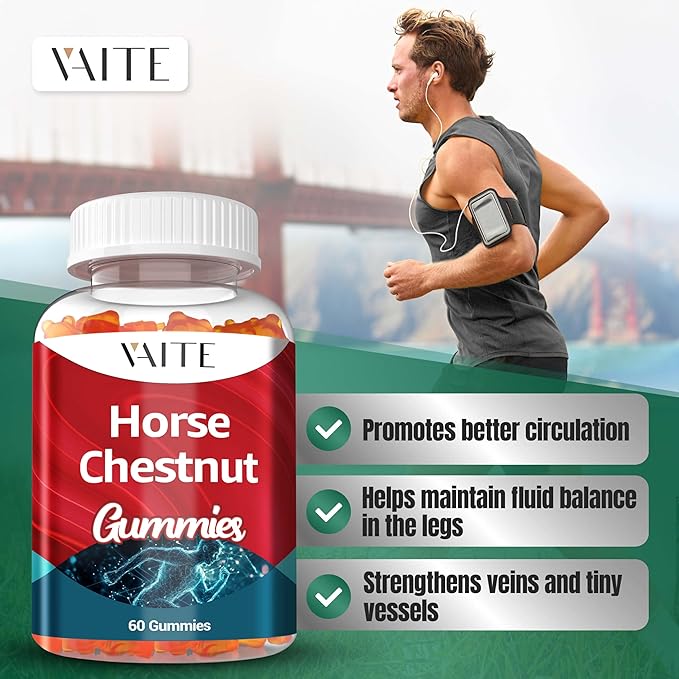VAITE Horse Chestnut Extract Supplement, Vein Support Blood Circulation Supplements for Varicose Veins on Legs and Circulatory Supports, Horsechestnut Seed Butchers Broom Root, Non-GMO Gluten Free