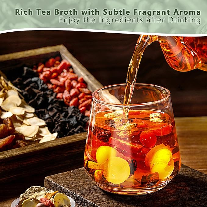 Ginseng Six Treasure Tea Kidney Tea, Ginseng Five Treasures Natural Chinese Traditional Herbal Organic Kidney Cleanse Detox & Repair for Men Women(1 Box/15 Bags)