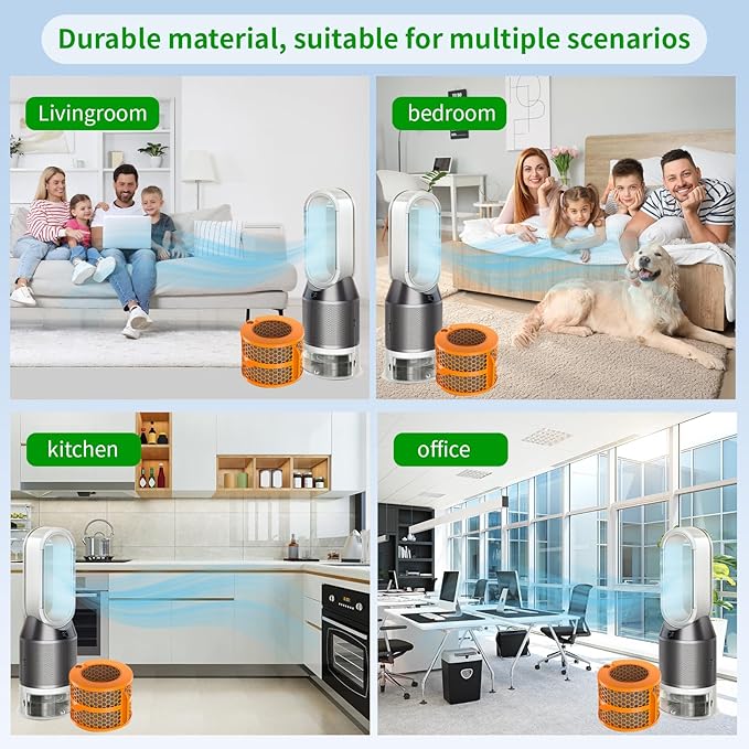 1 Pack 2-IN-1 Replacement Carbon Fiber Evaporator Filter Compatible for Dyson PH01 PH02 PH03 PH04 PH3A Models Humidify+Cool Air Purifiers, Orange