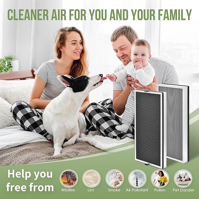 JF888 Replacement Filter Compatible with Jafanda Air Puri-fier Filter JF888, 3-in-1 True HEPA for JF888 Air Puri-fier, Part# ‎JF888-RF, 2-Pack