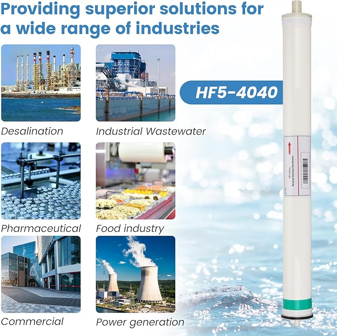 HF5-4040 RO Membrane Replacement for Axeon HF5-4040, HF5 Series Ultra Low Energy Reverse Osmosis Membrane, 2500 GPD RO Membrane, 98.5% Salt Rejection, 1000-2000 PPM