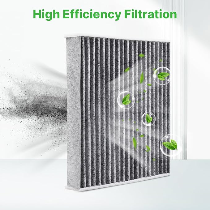 2-Pcs Cabin Air Filter Air Conditioner with Activated Carbon for Nissan Rogue 2014-2020, Rogue Sport 2017-2022, Qashqai 2017-2022 Car Replacement for CF11854 CAF1941P Automotive Accessories