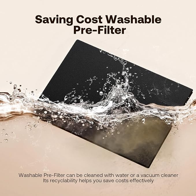 T554 Air Purifier for Home Up to 2000 Ft² in 1 Hr with Washable Pre-Filter, Air Purifier for Home Pets with PM 2.5 Air Quality Display, Sleep Mode for Allergies, Dust, Smoke, Grayish Brown