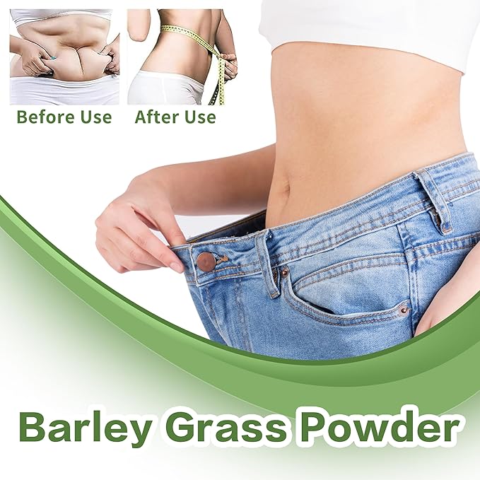 Barley Grass Juice Powder ，Rich in Chlorophyll & Natural Nutrients, Barley Grass Powder - Resealable Bag, Vegan, Non-GMO, Gluten-Free, Sugar-Free，8 oz