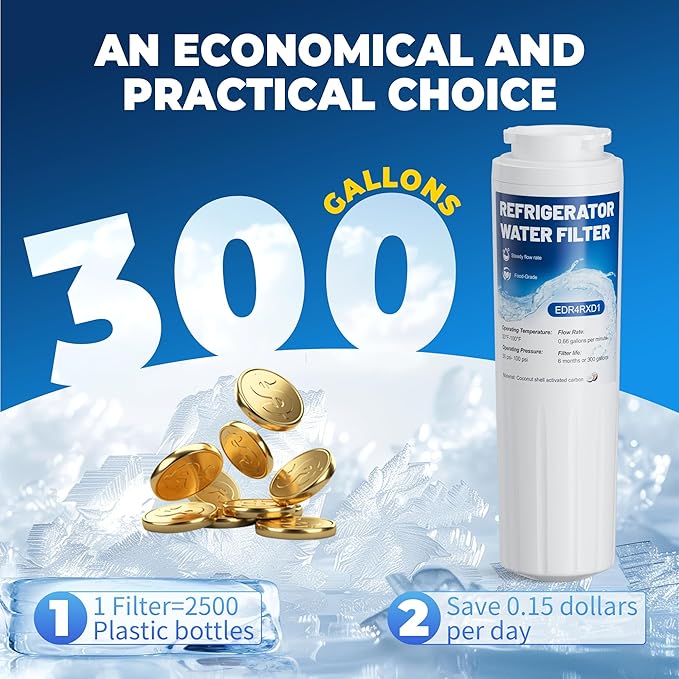 EDR4RXD1 Compatible with UKF8001,Filter 4,4396395,UKF8001AXX,PURICLEAN II, UKF8001AXX-200,UKF8001P,469006 Water Filter, Pack of 2,By YPMQY