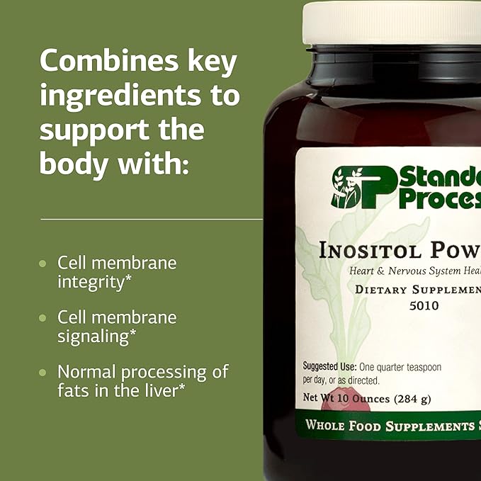Standard Process Inositol Powder - Daily Heart Supplement for Cardiovascular & Nervous System Support - Gluten-Free, Non-Dairy & Non-Soy - 10 Ounces (405 Servings)