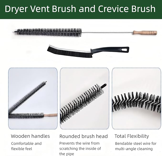 WH01X35719 Lint Filter, 4 PCS GE Washer Dryer Combo with 2 Dryer Vent Brush - Hand Washable and Reusable Lint Filter for Ge Washer Dryer Filter - for Models: PFQ97HSPVDS (style 2)