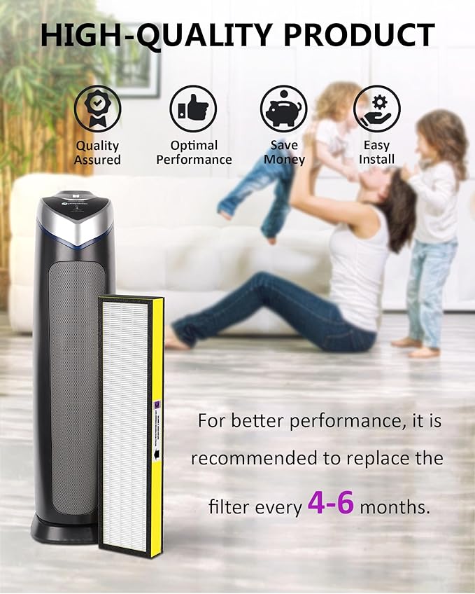 3 Pack FLT5000 True Hepa Replacement Filter C for G-Guardian Purifiers: AC5000, AC5000E, AC5250PT, AC5350B, AC5350BCA, AC5350W, AC5300B, CDAP5500B, AP2800CA, 3 True HEPA Filter and 6 Carbon Pre-Filter