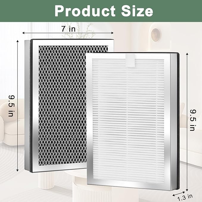 MA 25 Replacement Filter Compatible with MA-25 Air Purifier S1/W1/B1, 3-in-1 Filter System of Pre-Filter,and Activated Carbon